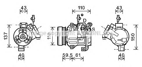 SZK129 Prasco compresor de aire acondicionado