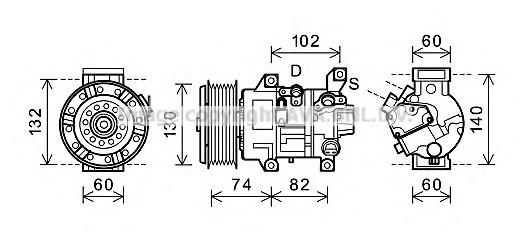 TOK607 Prasco compresor de aire acondicionado