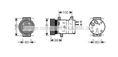 RTAK367 Prasco compresor de aire acondicionado