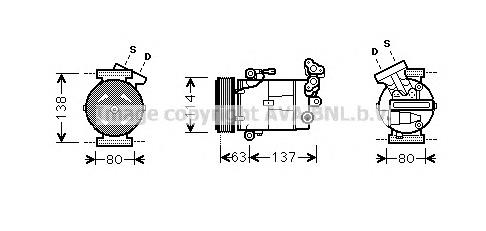 RTK437 Prasco compresor de aire acondicionado