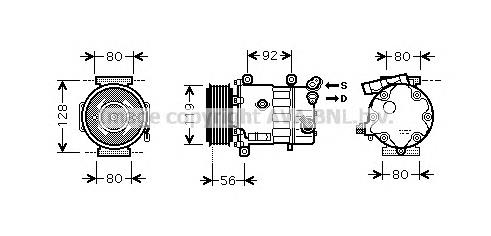 CNK255 Prasco compresor de aire acondicionado