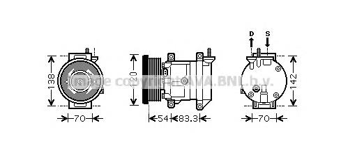 DWK071 Prasco compresor de aire acondicionado