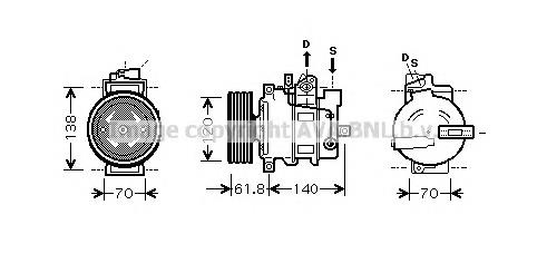 AIK263 Prasco compresor de aire acondicionado