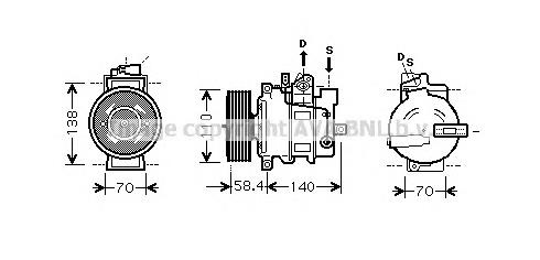 AIK274 Prasco compresor de aire acondicionado