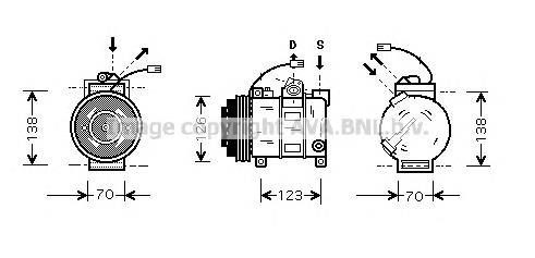 AIK015 Prasco compresor de aire acondicionado