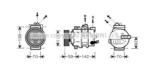 AIK349 Prasco compresor de aire acondicionado