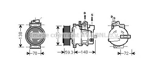 AIK313 Prasco compresor de aire acondicionado