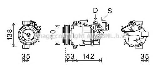 BWK393 Prasco compresor de aire acondicionado