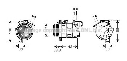 BWK321 Prasco compresor de aire acondicionado