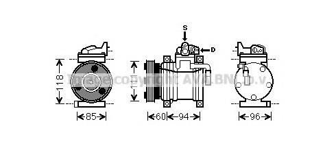 HYK217 Prasco compresor de aire acondicionado