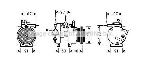 HYK215 Prasco compresor de aire acondicionado