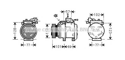 HYK222 Prasco compresor de aire acondicionado