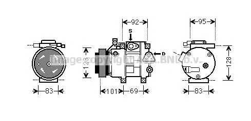 HYK214 Prasco compresor de aire acondicionado