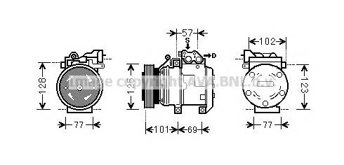 HYK208 Prasco compresor de aire acondicionado