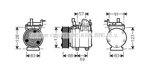 HYK258 Prasco compresor de aire acondicionado