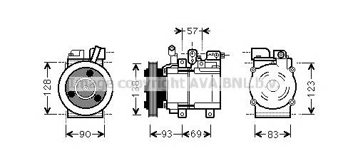 HYK259 Prasco compresor de aire acondicionado