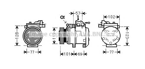 KAK146 Prasco compresor de aire acondicionado