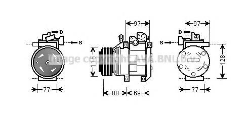 KAK124 Prasco compresor de aire acondicionado