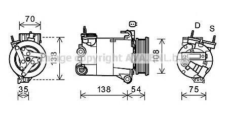 FDK478 Prasco compresor de aire acondicionado