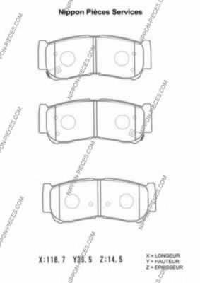 H361I08 NPS pastillas de freno traseras