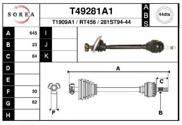 8200027881 Renault (RVI) árbol de transmisión delantero izquierdo