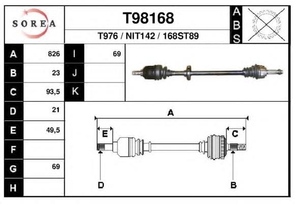 391004F100 Nissan árbol de transmisión delantero derecho