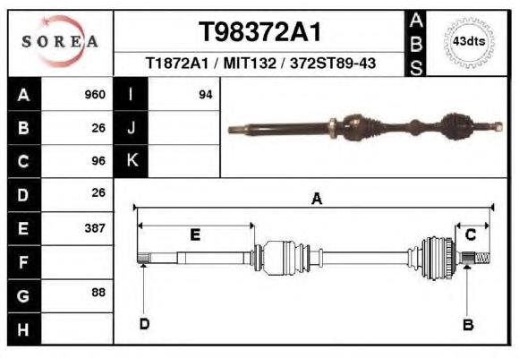 T98372A1 EAI junta homocinética exterior delantera