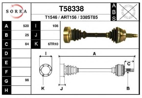 VKJC1803 SKF árbol de transmisión delantero derecho