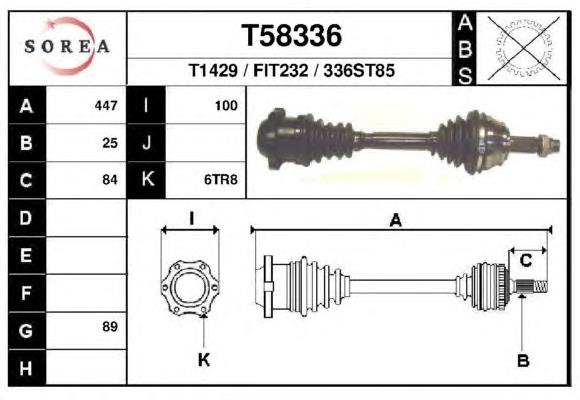 T58336 EAI árbol de transmisión delantero