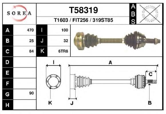 46307324 Fiat/Alfa/Lancia árbol de transmisión delantero izquierdo