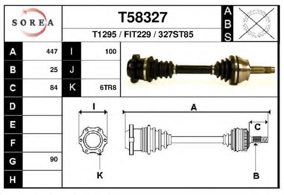 T58327 EAI árbol de transmisión delantero izquierdo