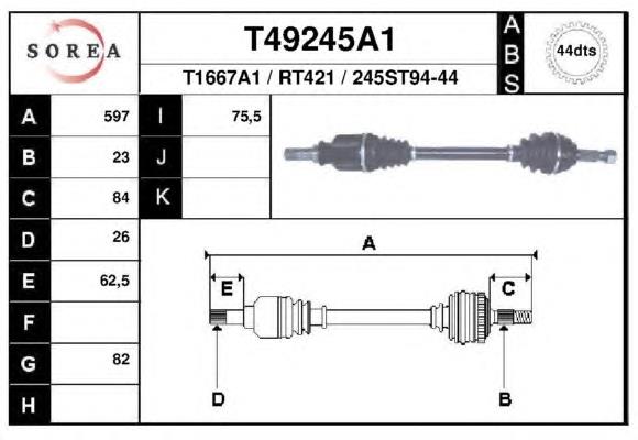 8200255027 Renault (RVI) árbol de transmisión delantero izquierdo