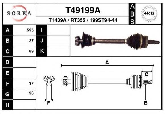 7700105450 Renault (RVI) árbol de transmisión delantero izquierdo