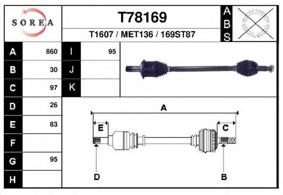 T78169 EAI junta homocinética exterior trasera