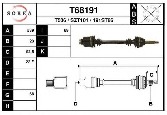 4410278010 Suzuki árbol de transmisión delantero izquierdo