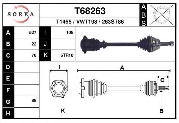 VKJC 5132 SKF árbol de transmisión delantero izquierdo