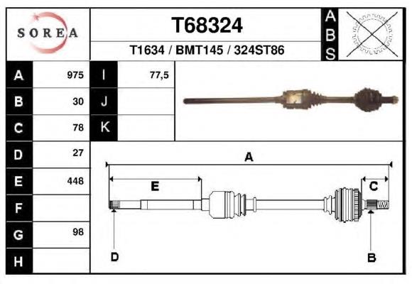 T68324 EAI junta homocinética exterior delantera