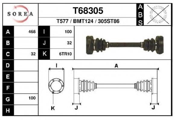 T68305 EAI árbol de transmisión trasero