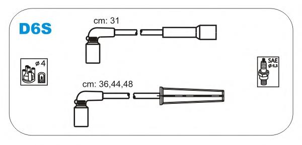 D6S Janmor Cables de alta tensión, juego