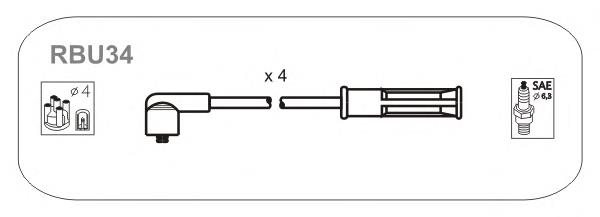 RBU34 Janmor juego de cables de encendido