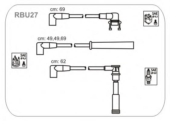 RBU27 Janmor juego de cables de encendido