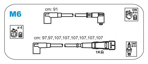 M6 Janmor juego de cables de encendido