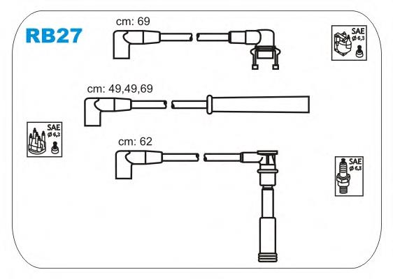 RB27 Janmor juego de cables de encendido