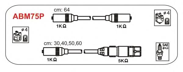 ABM75P Janmor juego de cables de encendido