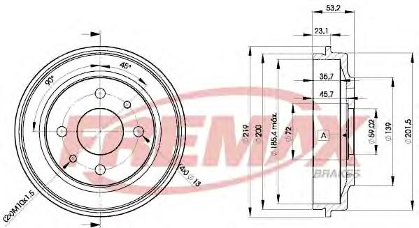 BD-9680 Fremax freno de tambor trasero