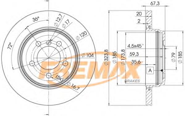 BD6127 Fremax disco de freno trasero