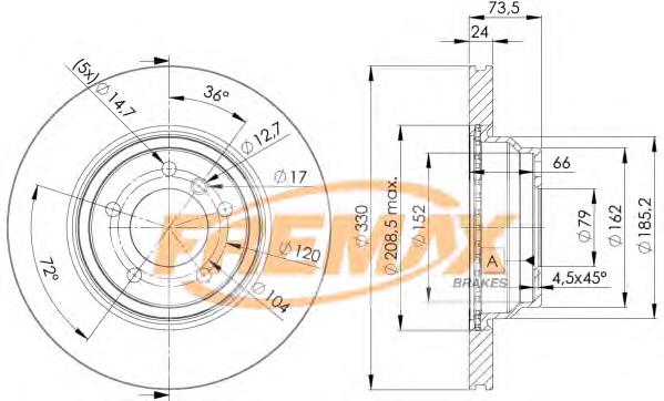 BD4645 Fremax freno de disco delantero