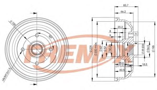 BD-1241 Fremax freno de tambor trasero