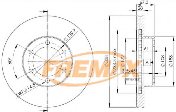 Disco de freno delantero Fremax BD2918