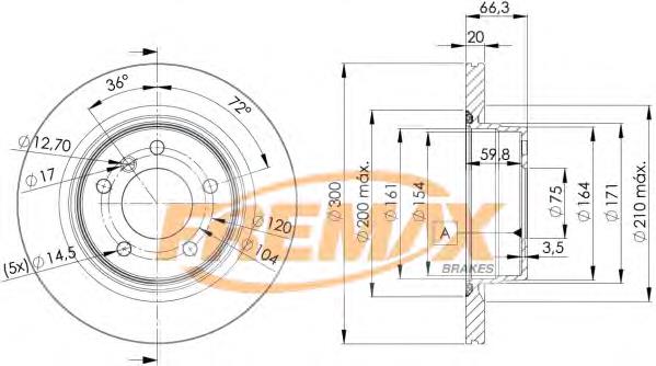 BD3406 Fremax disco de freno trasero